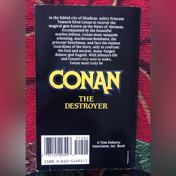 Conan the Destroyer by Robert Jordan 1984 First Edition Tor Books Paperback - Picture 2 of 4